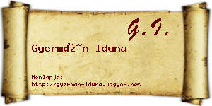 Gyermán Iduna névjegykártya